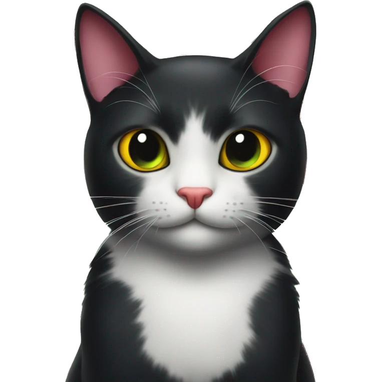 black cat with cherry on top emoji