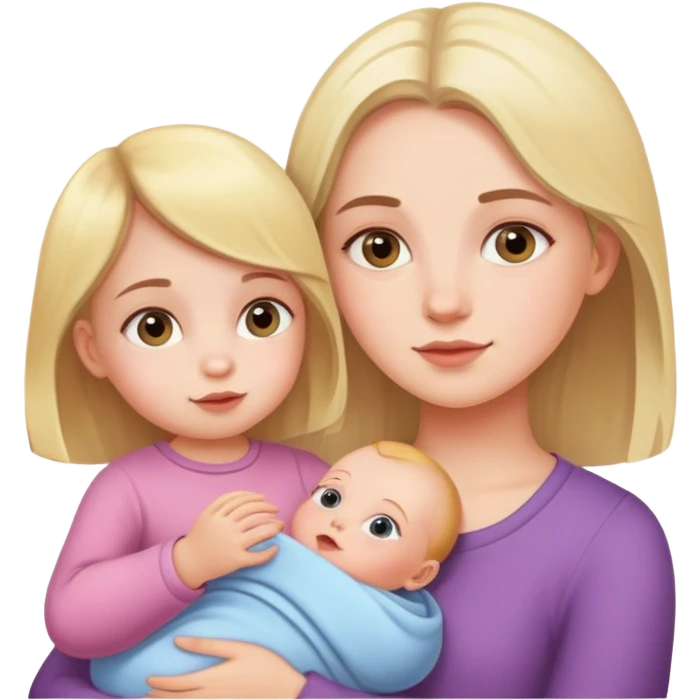 Girl with baby sister  emoji