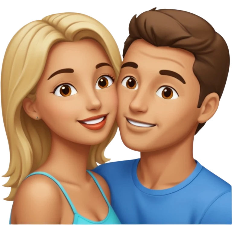 a good looking man and good looking woman are Kissing, outdoor emoji