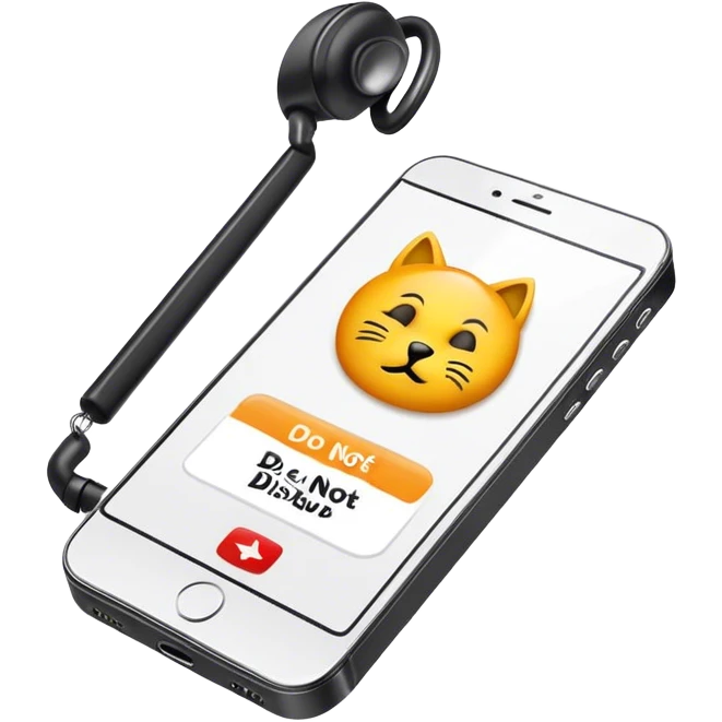 a mobile phone holding up a ‘do not disturb’ sign emoji