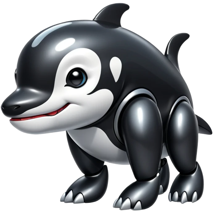 black tubby orca robodog emoji