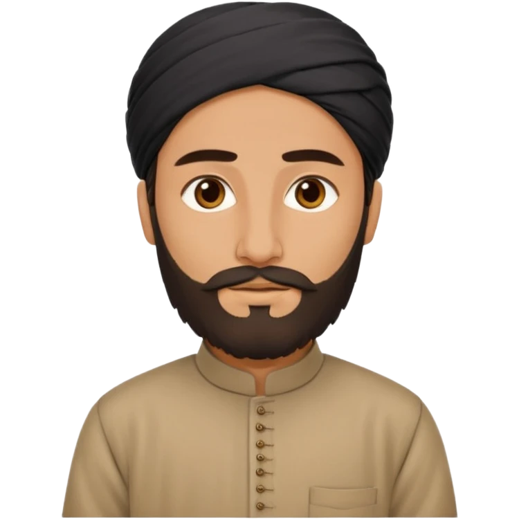 Pashtun man with beard and shalwar kameez emoji