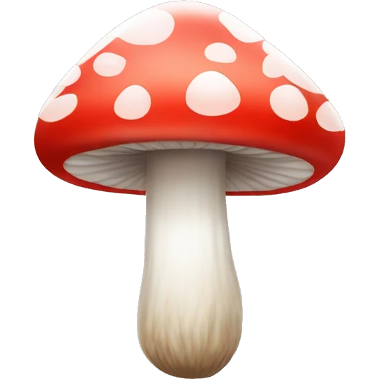 Crystal red and white mushroom  emoji