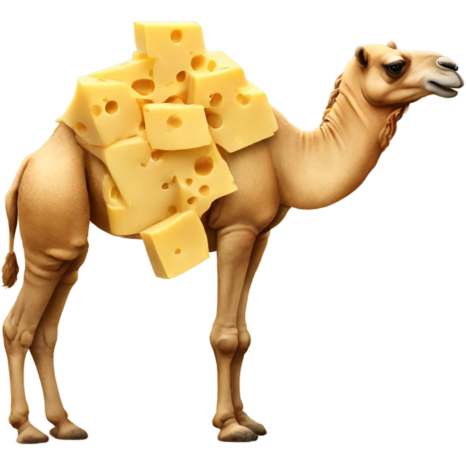 Camel made out of cheese emoji