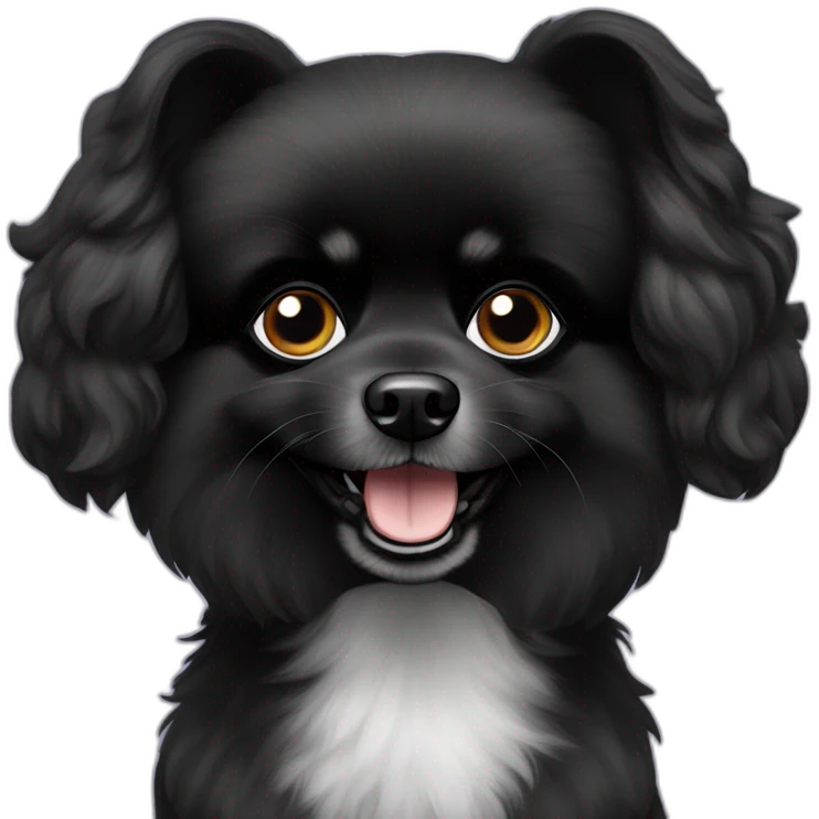 Blackish Pomeranian poodle emoji