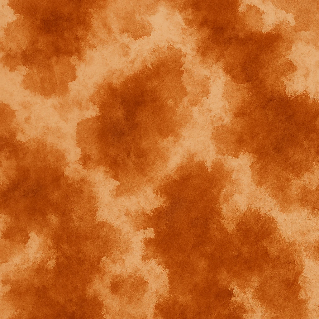 seamless brownish-orange rust stain texture, painterly, organic, patchy, no background, not vector, not icon, texture for overlay use emoji
