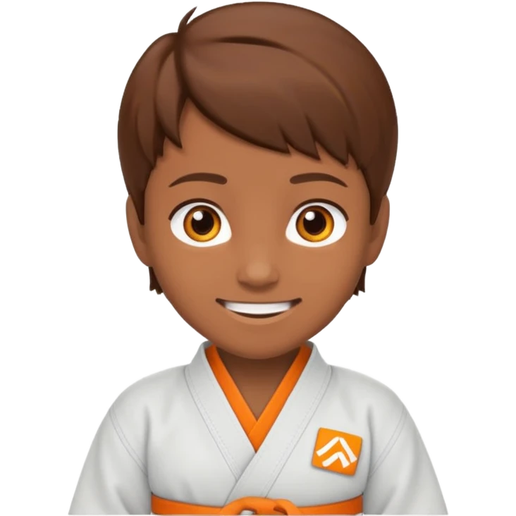 judoka cheveux brun avec ceinture orange emoji