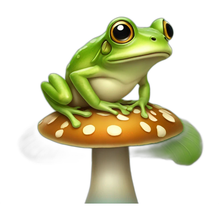 Frog on a mushroom emoji