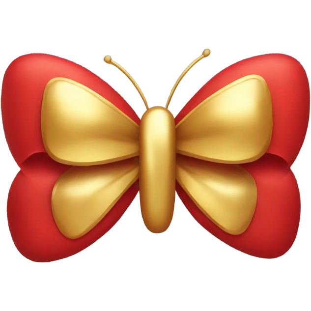 Red bow with gold butterfly  emoji