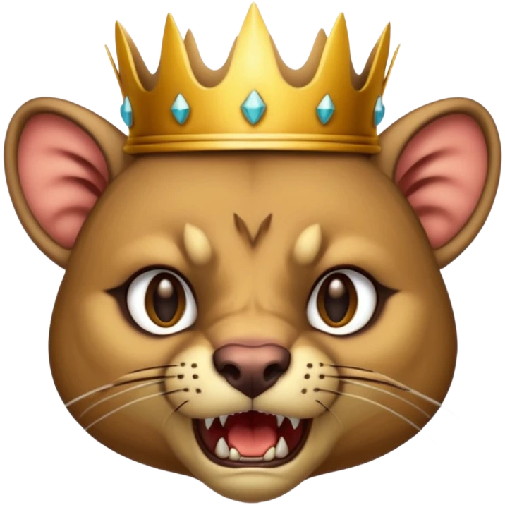 Fossa animal wearing a crown is angry emoji
