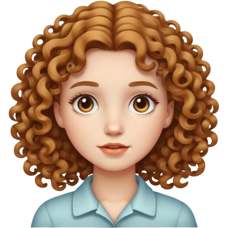 a white skin girl with curly light brown hair emoji
