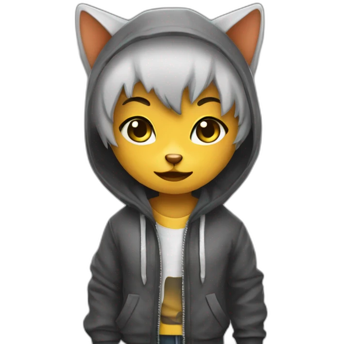 Help me with a stray cat in hardcore urban clothes emoji