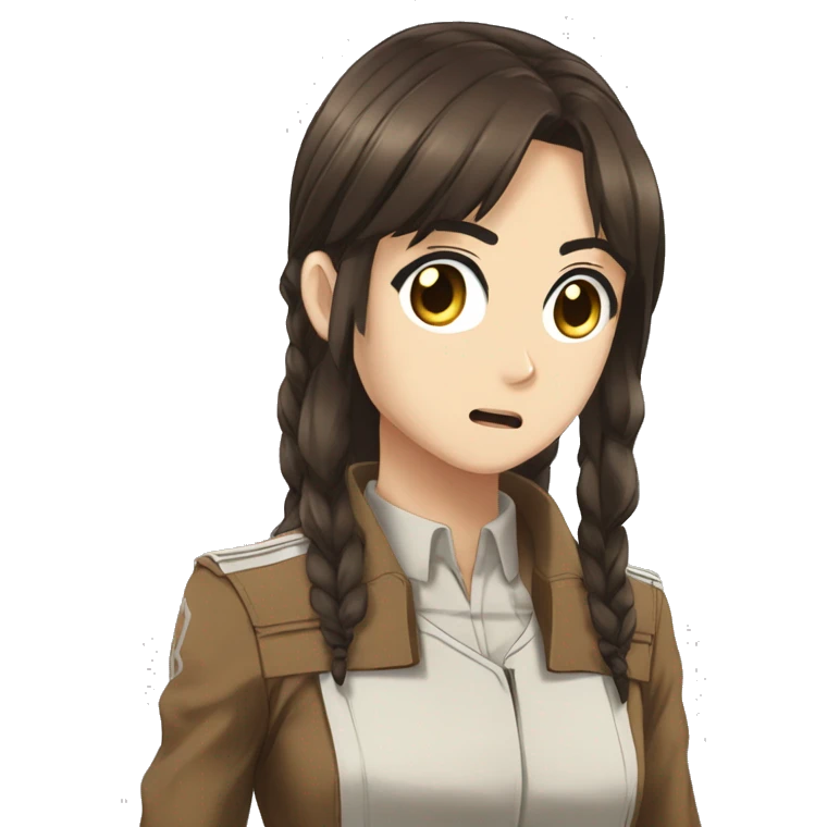 Sasha Braus brown hair hair in a ponytail anime attack on titan emoji