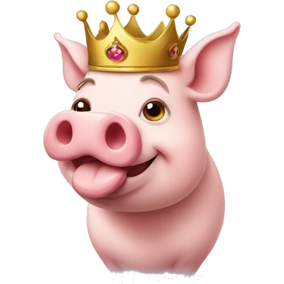 Pig with a crown emoji