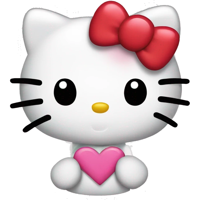 hello kitty with heart emoji