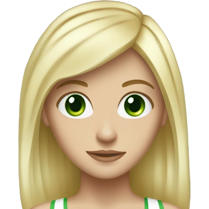 Blonde Hair White Girl with Green Eyes Gym emoji