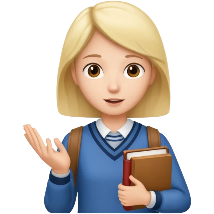 student holding a book and asking a question emoji
