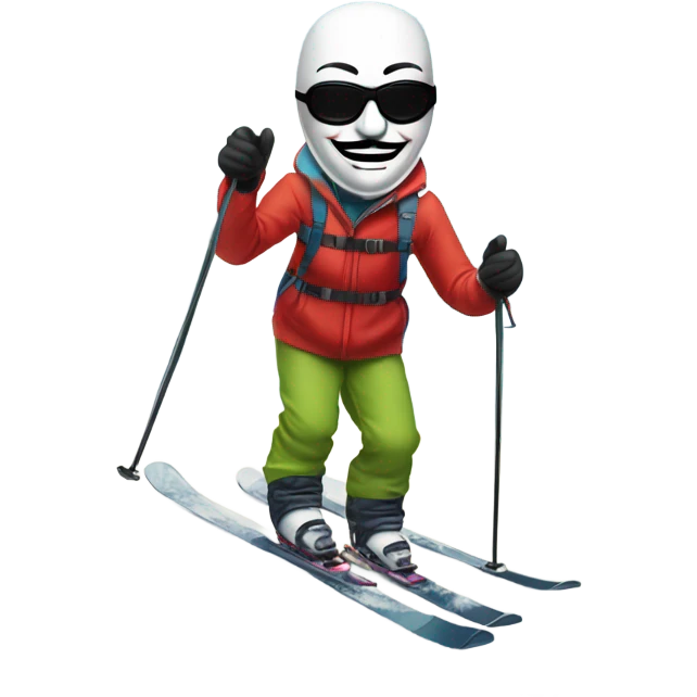 Guy Fawkes skiing emoji