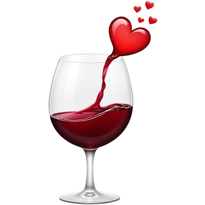 Wine with heart emoji