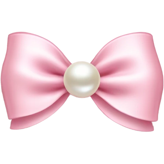 light pink bow on light pink bow with pearl  emoji