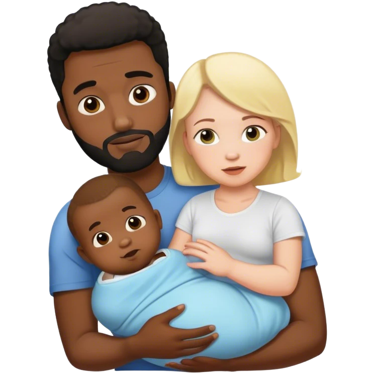 Black dad white mom mixed baby  emoji