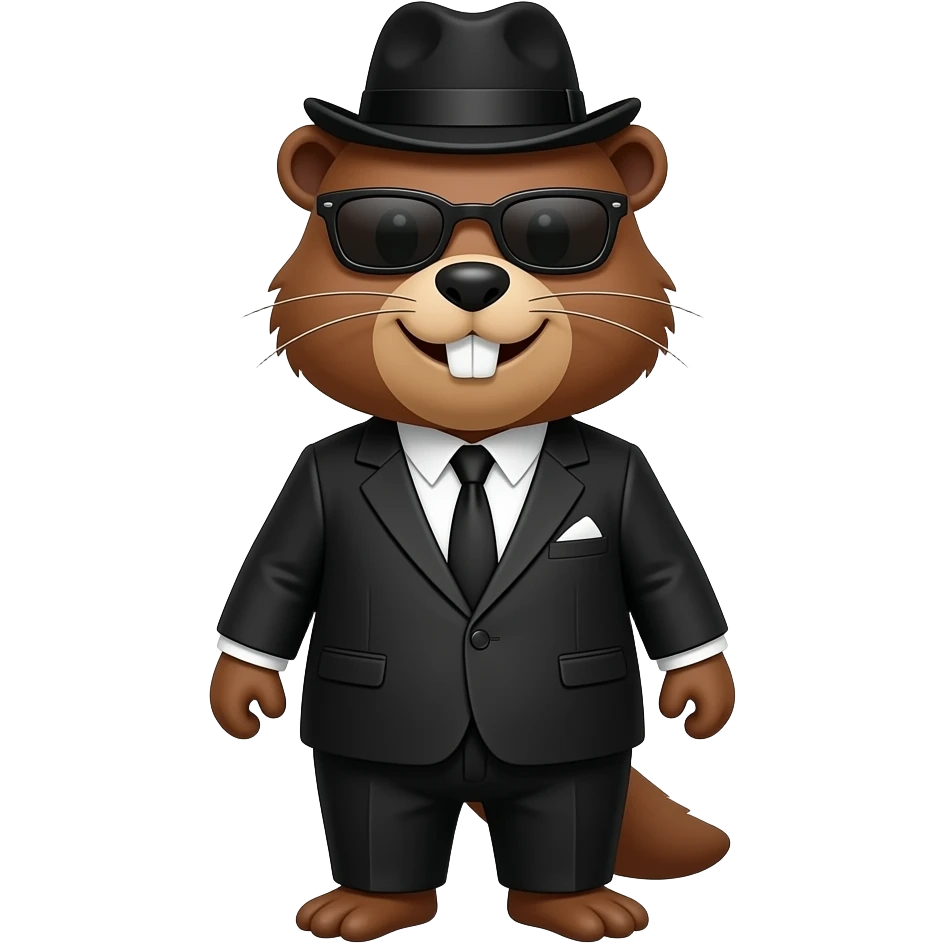 a beaver dressed like a gangster emoji