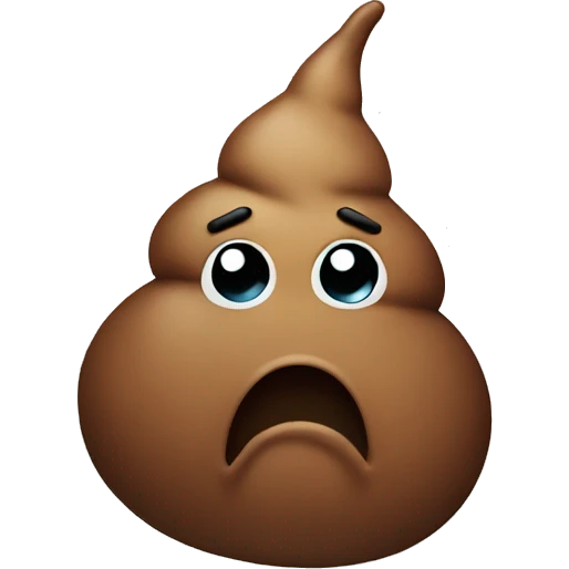 Poop emoji with sad face emoji