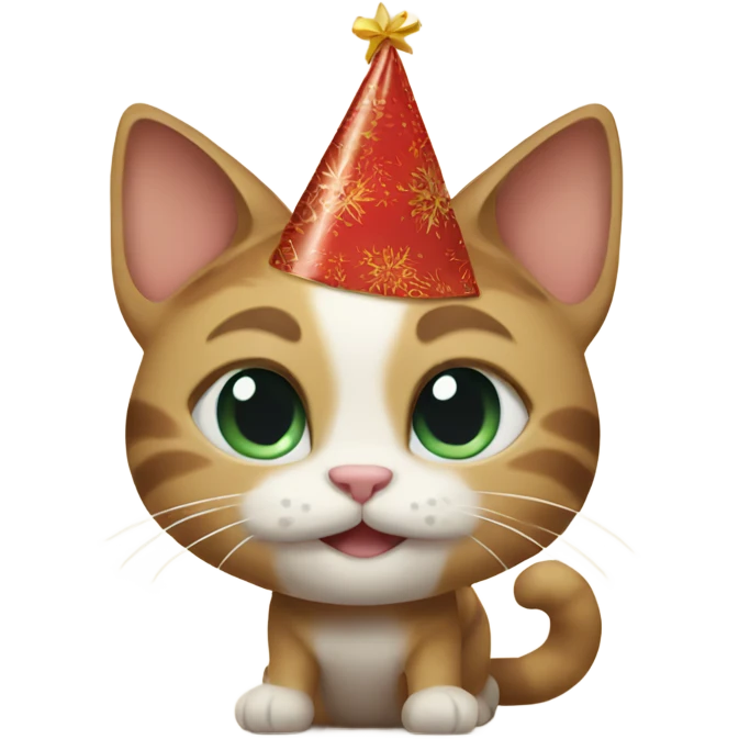 cat celebrating new year’s emoji