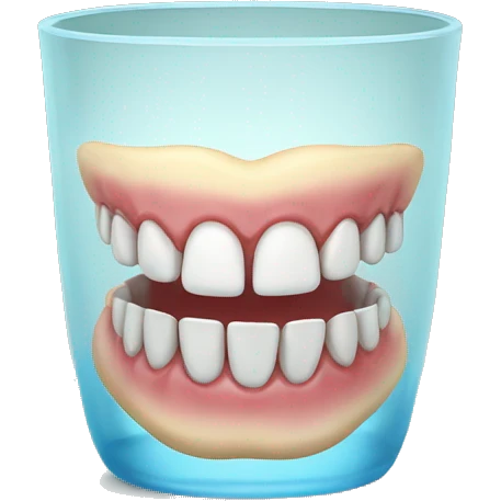 dentures in glass cup emoji