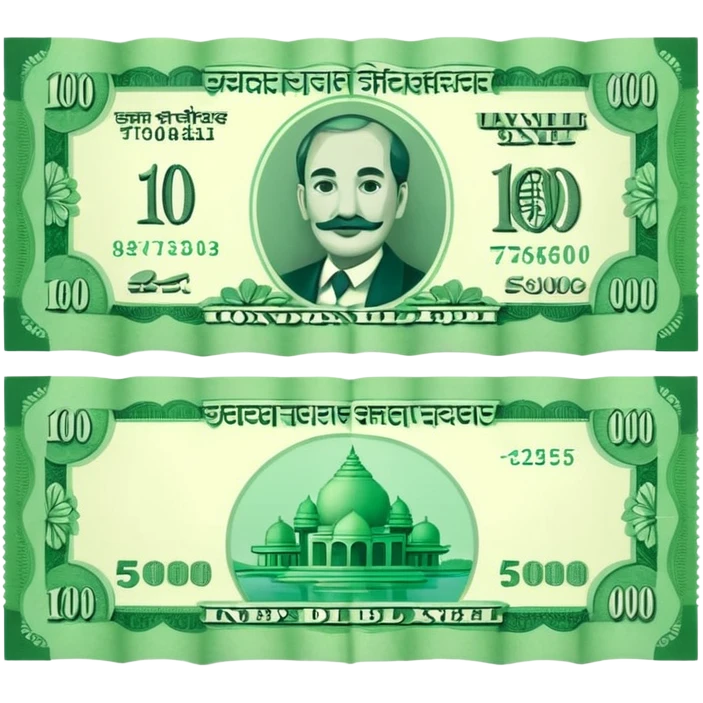 A rupee bill emoji