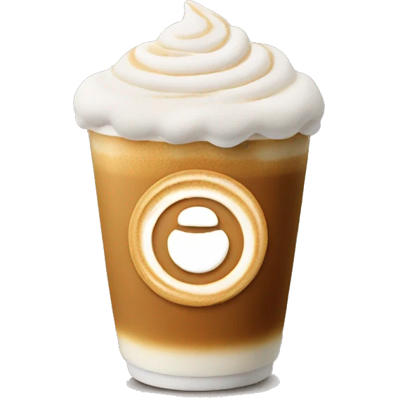 Latte with foam art of cross emoji