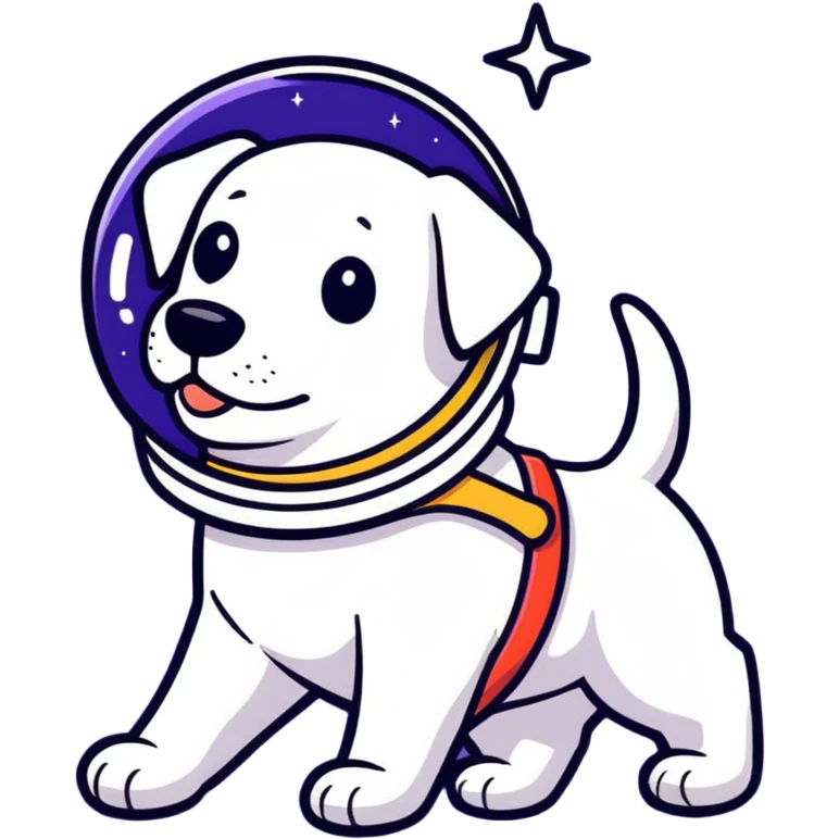 Dog on space emoji