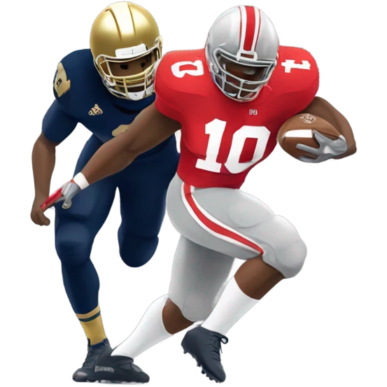 Ohio State buckeye beating a notre dame football player  emoji