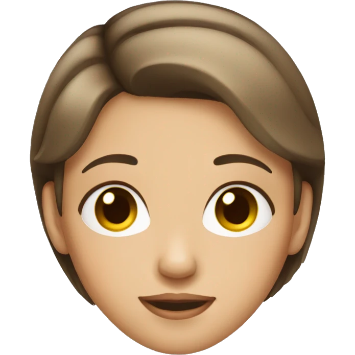 Girl with bob cut brown hair emoji