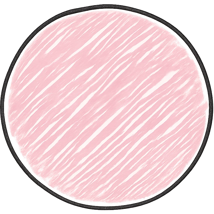 hand-drawn pink circle with sketchy lines emoji