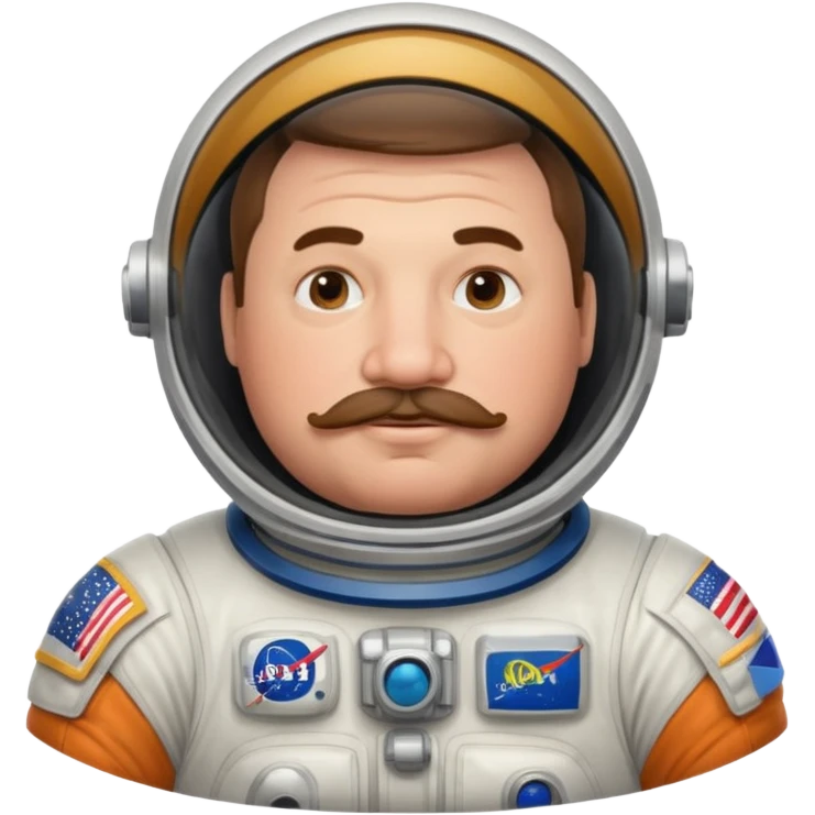 astronaut very fat man with moustache emoji