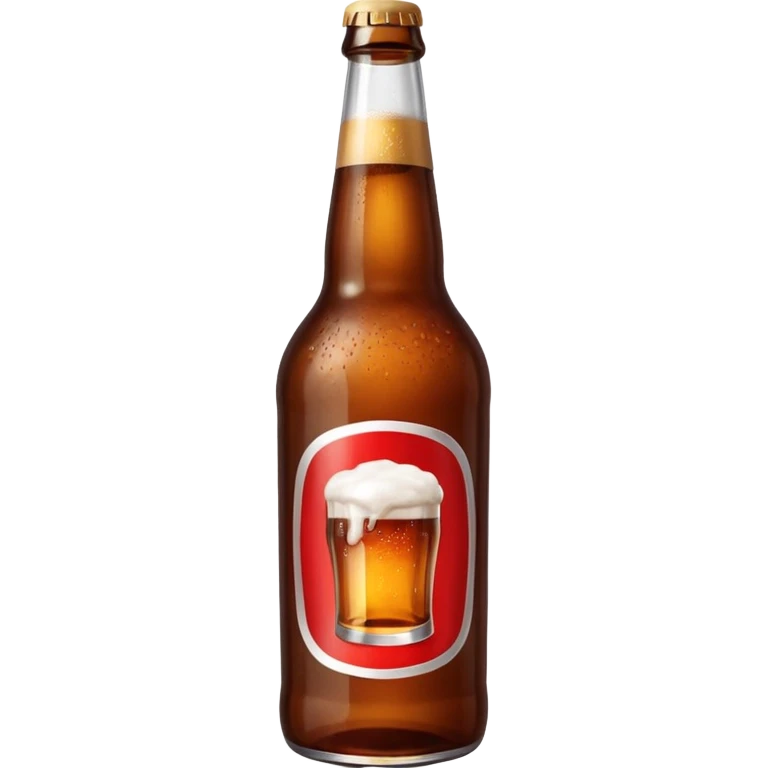 generic brown beer bottle with a red label emoji