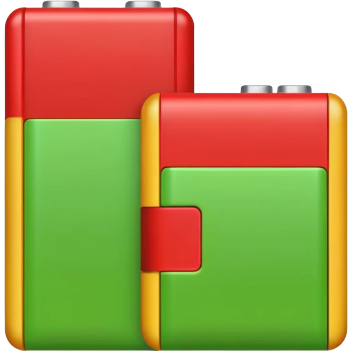 I want a emoji of low battery ang high battery, the low battery's collor is red and the high battery's color is green emoji