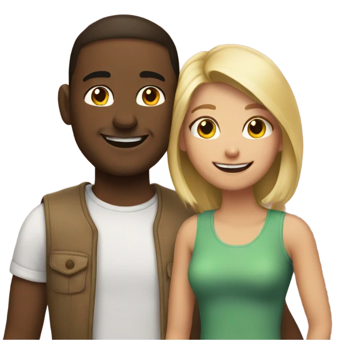 Couple smiling indoors together emoji