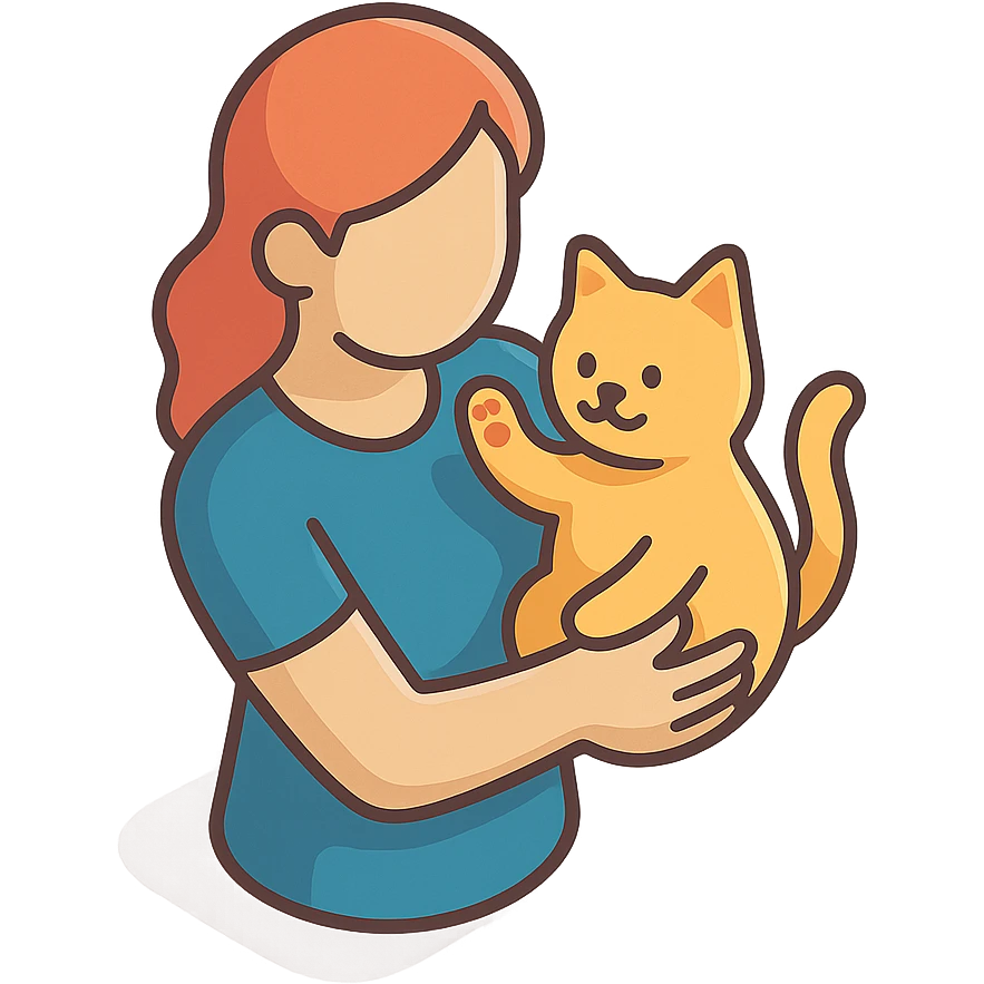 женщина с кошкой - кошка машет лапой emoji