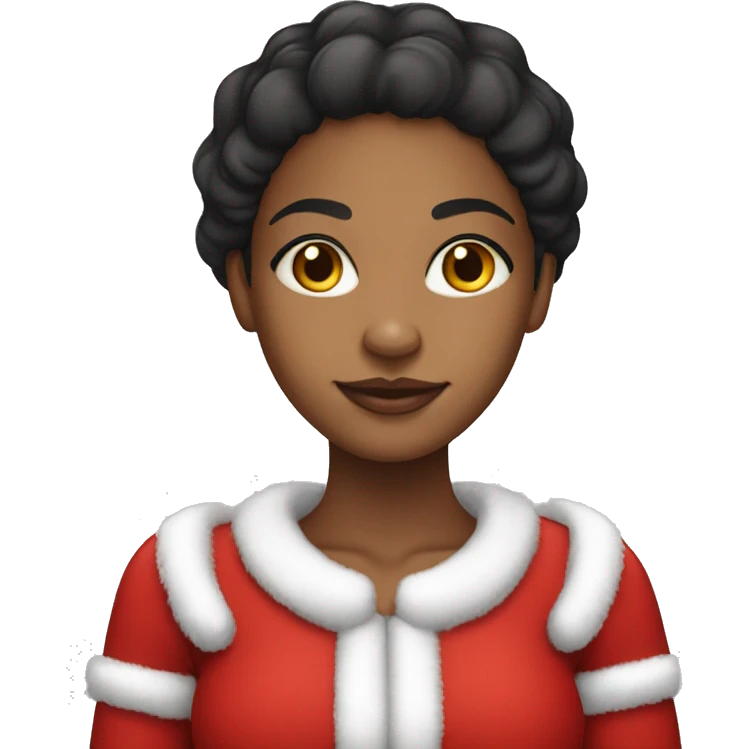 lightskin black girl dressed in Santa costume  emoji
