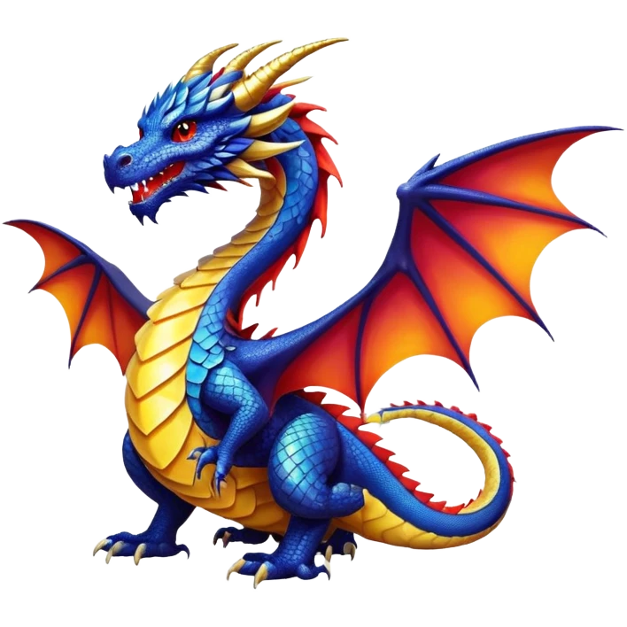 majestic dragon with scales and wings emoji