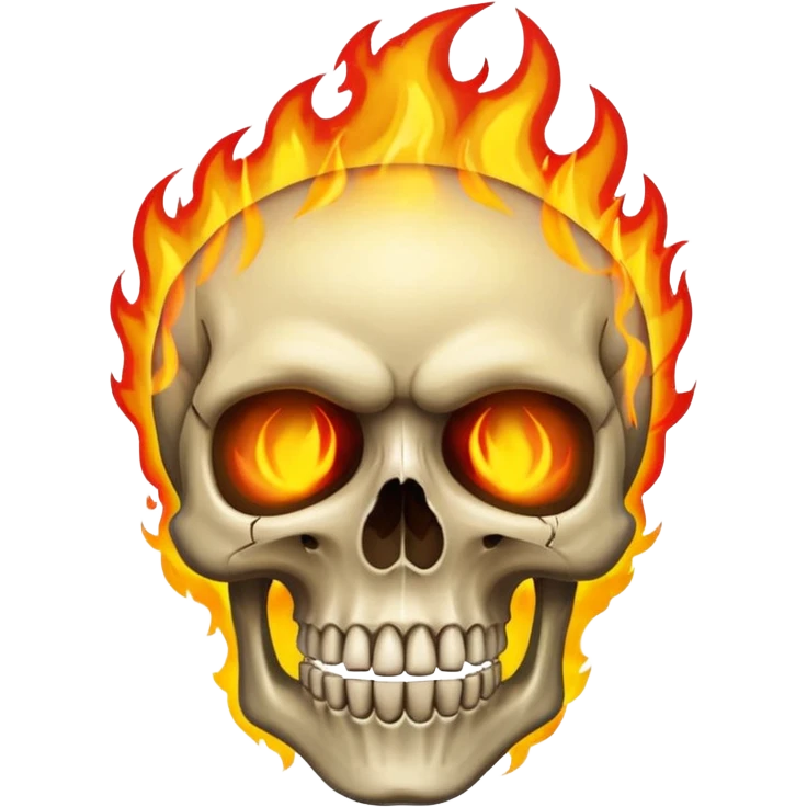 A skull burning with fire emoji