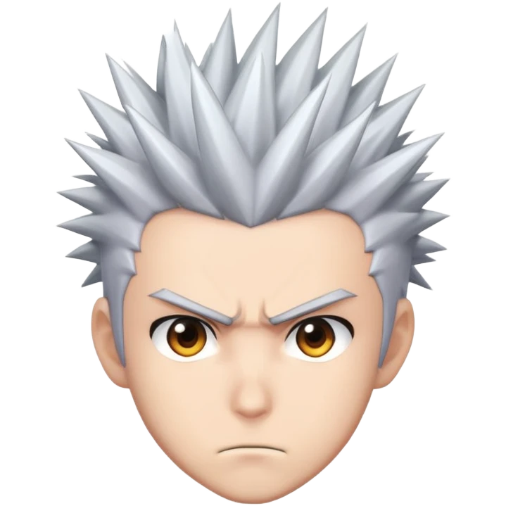 Anime hero with spiky hair and determined expression emoji