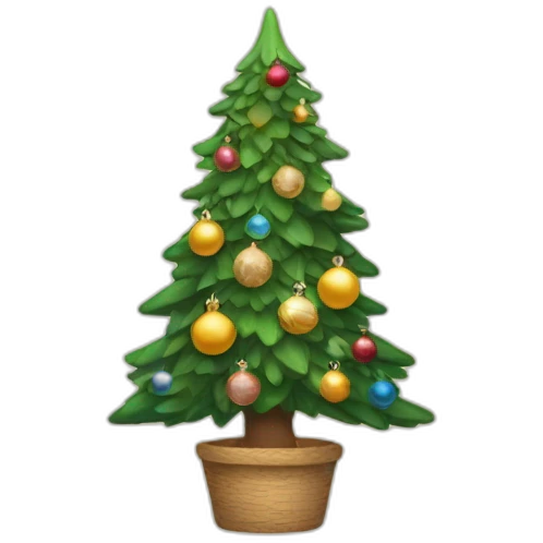 Christmas tree with a herland and decorations emoji