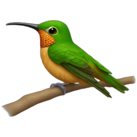 emoji de un colibrí en su nido con los ojos cerrados  emoji