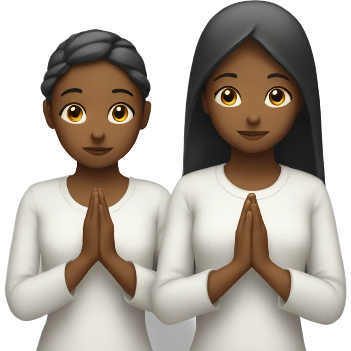 Two girls praying together emoji