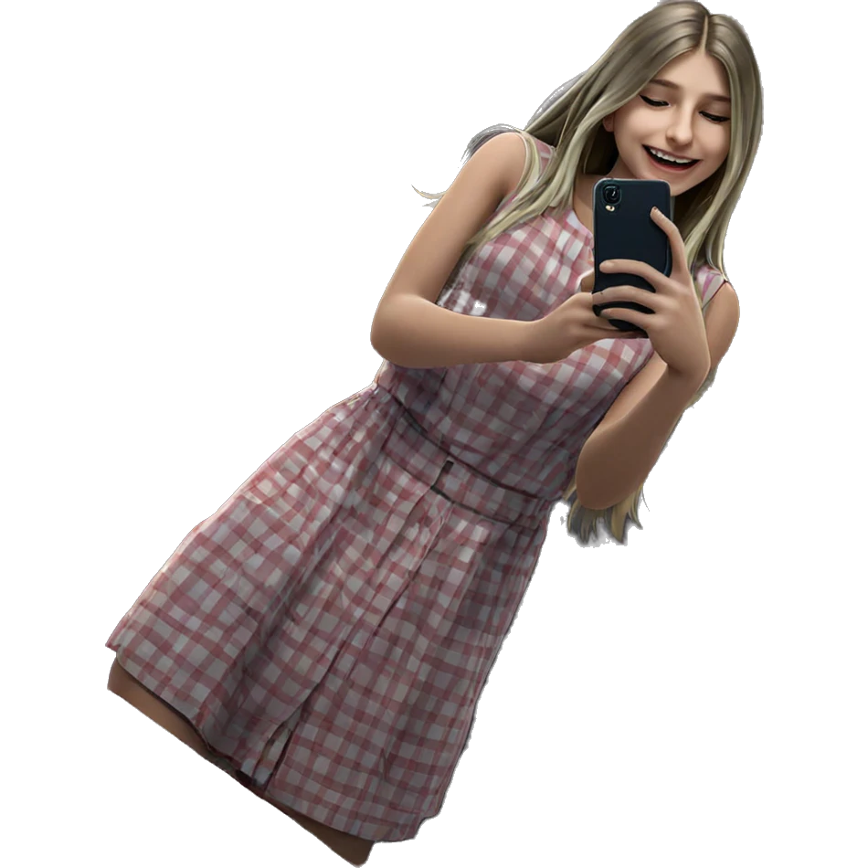 smiling girl taking selfie emoji