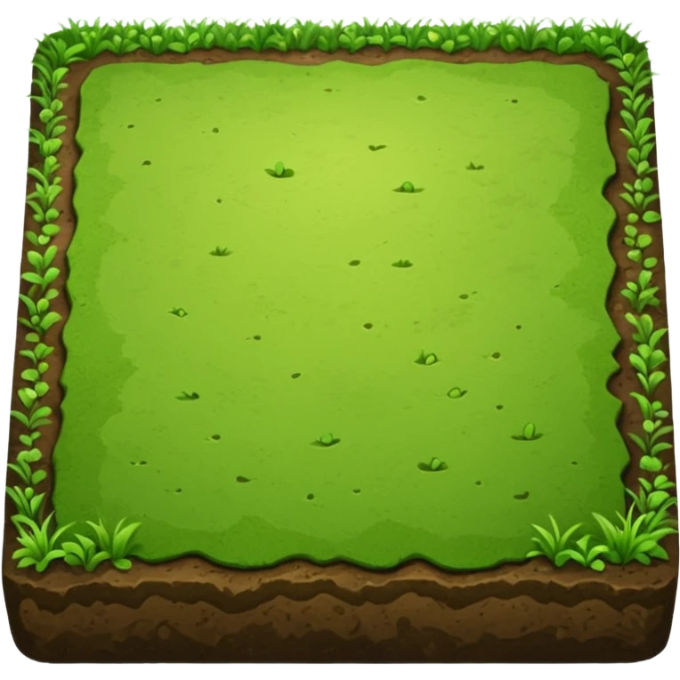 A slice of land. grass on top, dirt on the lower half. in the shape of a slab. square-ish but still quite flat emoji
