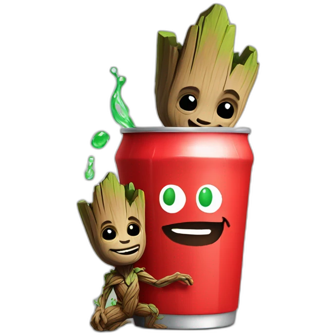 Groot drink Coke emoji
